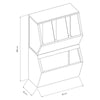 Stainless Steel Wall Shelf - 500x200mm - with 4 compartments
