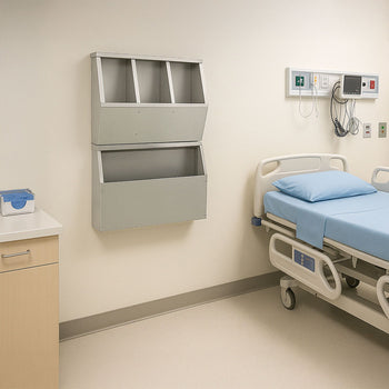 Półka na produkty higieniczne z 4 przegrodami - stal nierdzewna - Prime Gastro