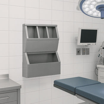 Półka na produkty higieniczne z 4 przegrodami - stal nierdzewna - Prime Gastro