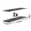 (2 szt.) Regał aluminiowo‑polipropylenowy - 1570x560x40mm - z zaokrąglonymi rogami - w zestawie: 2 łączniki