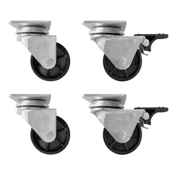 (4 szt.) Zestaw kołek do zamrażarki - z hamulcami (2 z 4) - 115x50mm - Wysokość: 70mm - Ø 48mm - kompatybilny z TTG449N, TTG466EN, TTG534EN, TTG553N