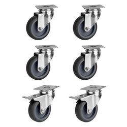 (6 pcs) Caster Set for Refrigerated Tables - fits BGKF, GTF, KTF, KTGFF, KUF & ZTSF