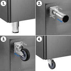 Commercial Upright Freezer PREMIUM - GN 2/1 - 1400L - with 2 doors & Rails & support grids