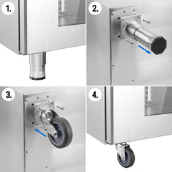 Commercial Upright Freezer Stainless steel PREMIUM - GN 2/1 - 1400L - with 2 glass doors