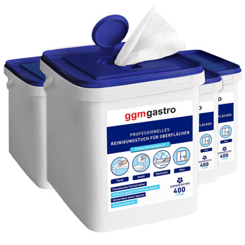 (4 szt.) Dozownik chusteczek czyszczących z 400 jednorazowymi chusteczkami - do powierzchni - Profesjonalny, nie pozostawia smug - jednoarkuszowa podaż, pokrywa z zamknięciem, wielokrotnego użytku