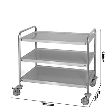 Wózek do serwowania - 1000x500mm - z 3 półkami do przechowywania - Prime Gastro