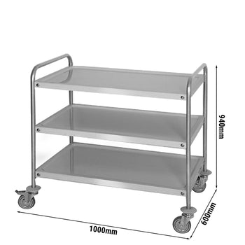 Wózek do serwowania - 1000x600mm - z 3 półkami do przechowywania - Prime Gastro