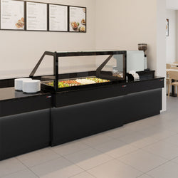 Lada kasowa TORONTO - 900 mm - czarny panel przedni - blat roboczy kuchenny z czarnego granitu