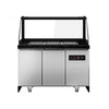 Commercial Saladette Counter TORONTO - 1250mm - 800L - Black Front - 2 doors - with square glass canopy for 3 x GN 1/1 & 1 shelf - black granite worktop