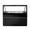 Stół chłodniczy sałatkowy TORONTO – 1500 mm – na 4x GN 1/1 – czarny panel przedni – z 2 drzwiami – z czarnym blatem granitowym
