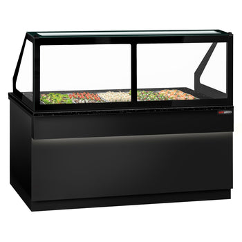 Stół Sałatkowy TORONTO - 2000mm - 3 drzwi - dla 5x GN 1/1 - czarny panel przedni - czarny granitowy blat roboczy	kuchenny - Prime Gastro