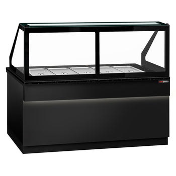 Stół Sałatkowy TORONTO - 2000mm - 3 drzwi - dla 5x GN 1/1 - czarny panel przedni - czarny granitowy blat roboczy	kuchenny - Prime Gastro