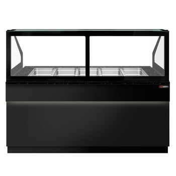 Stół Sałatkowy TORONTO - 2000mm - 3 drzwi - dla 5x GN 1/1 - czarny panel przedni - czarny granitowy blat roboczy	kuchenny - Prime Gastro