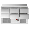 Commercial Counter Fridge ECO - 1365x700mm - with 6 drawers - with upstand - capacity 368 litres