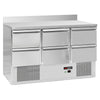 Commercial Counter Fridge ECO - 1365x700mm - with 6 drawers - with upstand - capacity 368 litres