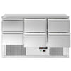 Stół chłodniczy PREMIUM - 1365x700mm - 368L - front Czarny - z 6 szufladami