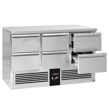 Stół chłodniczy PREMIUM - 1370x700 mm - 6 szuflad - Prime Gastro