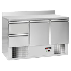 Stół chłodniczy ECO - 1370x700 mm - z 2 drzwiami & 2 szufladami & z panelem tylnym