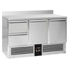 Stół chłodniczy PREMIUM – 1370 x 700 mm – z 2 drzwiami i 2 szufladami – z rantem