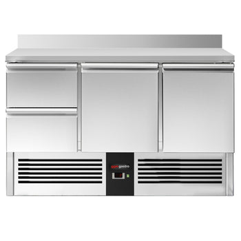 Stół chłodniczy PREMIUM - 1370x700 mm - 2 drzwi, 2 szuflady & panel tylny - Prime Gastro