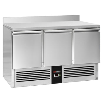Stół chłodniczy PREMIUM - 1370x700 mm - 3 drzwi & panel tylny - Prime Gastro