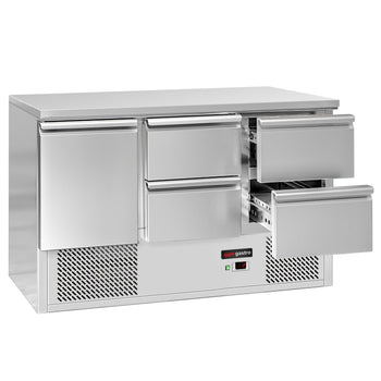 Stół chłodniczy ECO - 1370x700 mm - z 1 drzwiami i 4 szufladami - Prime Gastro