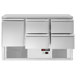 Stół chłodniczy ECO - 1370x700 mm - z 1 drzwiami i 4 szufladami