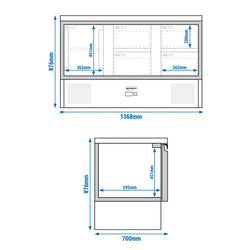 Stół chłodniczy ECO - 1370x700 mm - z 1 drzwiami i 4 szufladami