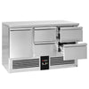 Stół chłodniczy PREMIUM – 1370 x 700 mm – z 1 drzwiami i 4 szufladami