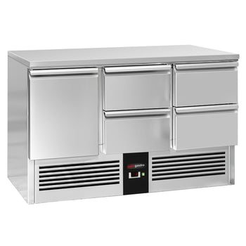 Stół chłodniczy PREMIUM - 1370x700 mm - 1 drzwi & 4 szuflady - Prime Gastro