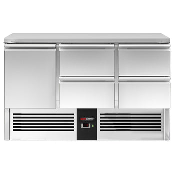 Stół chłodniczy PREMIUM - 1370x700 mm - 1 drzwi & 4 szuflady - Prime Gastro