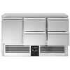 Stół chłodniczy PREMIUM – 1370 x 700 mm – z 1 drzwiami i 4 szufladami