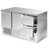 Stół chłodniczy ECO – 1370 x 700 mm – z 2 drzwiami i 2 szufladami – czarny panel przedni