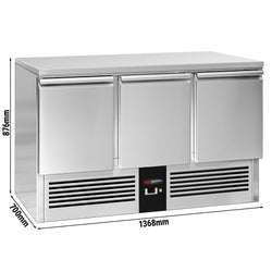Stół chłodniczy PREMIUM – 1370 x 700 mm – z 3 drzwiami