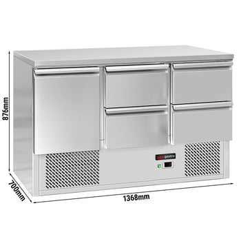 Stół chłodniczy ECO - 1370x700 mm - z 1 drzwiami i 4 szufladami - Prime Gastro