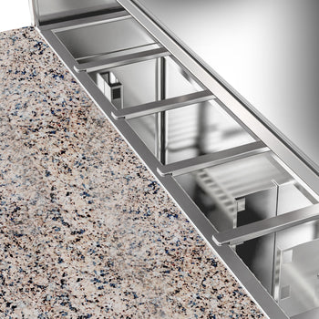 Stół Sałatkowy ECO - 1368 mm - 3 drzwi - dla 8x GN 1/6 - nadstawka ze stali nierdzewnej - Prime Gastro