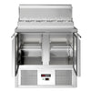 Stół chłodniczy sałatkowy Mini ECO - 900x700mm - 2‑drzwiowy - na 5x GN 1/6 - z pokrywą stalową
