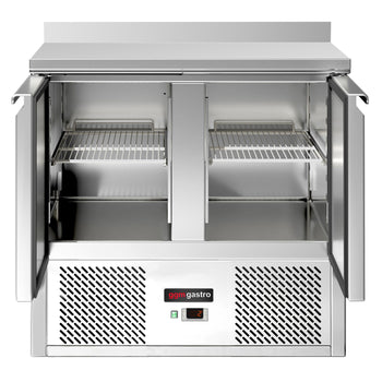 Stół chłodniczy ECO - 900x700 mm - z 2 drzwiami & z panelem tylnym - Prime Gastro