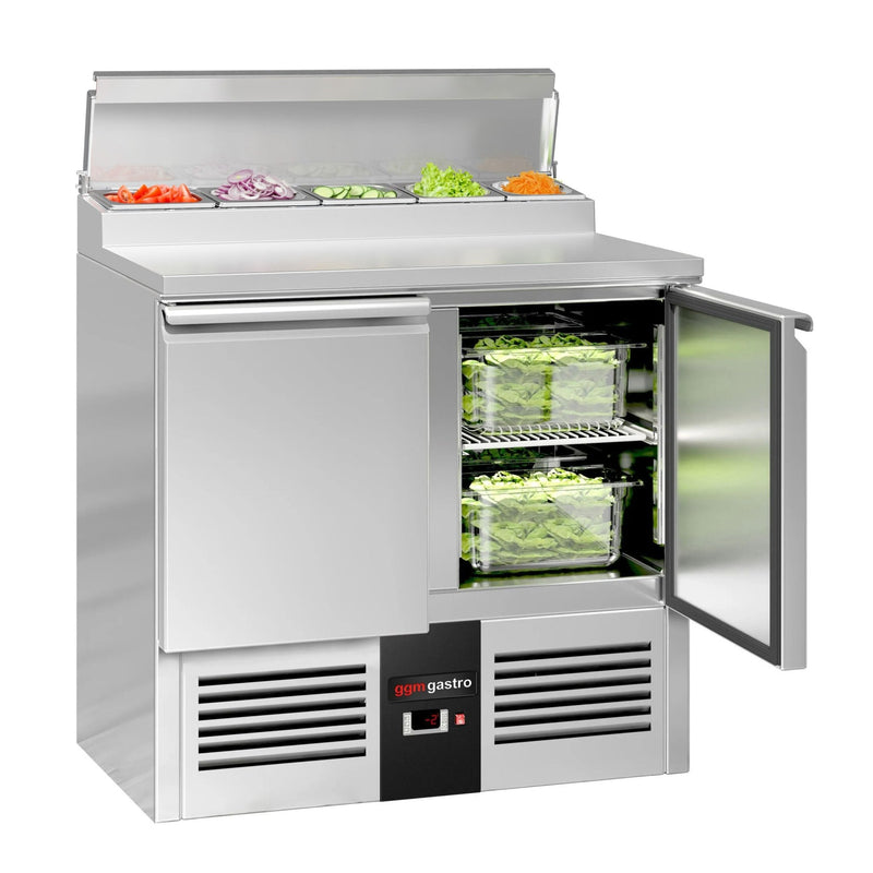 Stół przygotowawczy Mini PREMIUM – 900 mm – 2 drzwi – 5x GN 1/6