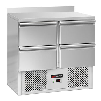 Stół chłodniczy ECO - 900x700 mm - 4 szuflady & panel tylny - Prime Gastro