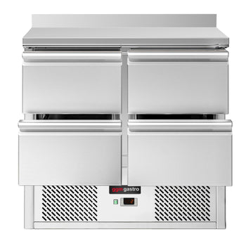 Stół chłodniczy ECO - 900x700 mm - 4 szuflady & panel tylny - Prime Gastro