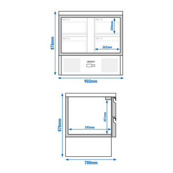Stół chłodniczy ECO - 900x700 mm - z 4 szufladami - Prime Gastro