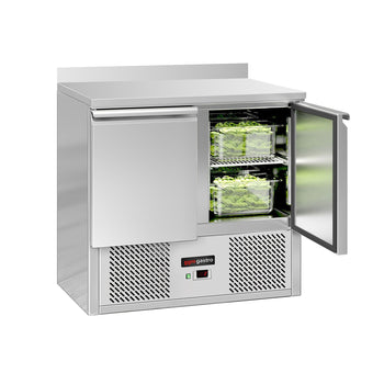 Stół chłodniczy ECO - 900x700 mm - z 2 drzwiami & z panelem tylnym - Prime Gastro