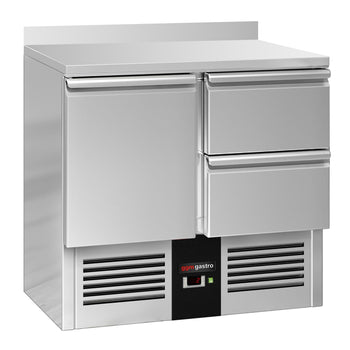 Stół Chłodniczy PREMIUM - 900x700 mm - z 1 drzwiami & 2 szufladami & panelem tylnym - Prime Gastro