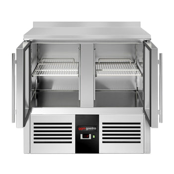 Stół chłodniczy PREMIUM - 900x700 mm - 2 szklane drzwi & panel tylny - Prime Gastro