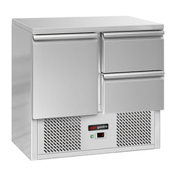 Stół chłodniczy ECO - 900x700 mm - z 1 drzwiami & 2 szufladami