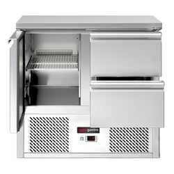 Stół chłodniczy ECO - 900x700 mm - z 1 drzwiami & 2 szufladami