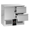 Stół chłodniczy PREMIUM – 900 x 700 mm – z 1 drzwiami i 2 szufladami