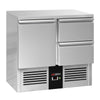Stół chłodniczy PREMIUM – 900 x 700 mm – z 1 drzwiami i 2 szufladami