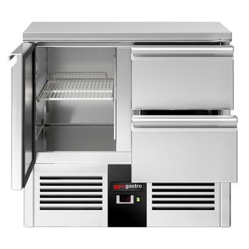 Stół chłodniczy PREMIUM - 900x700 mm - 1 drzwi & 2 szuflady - Prime Gastro